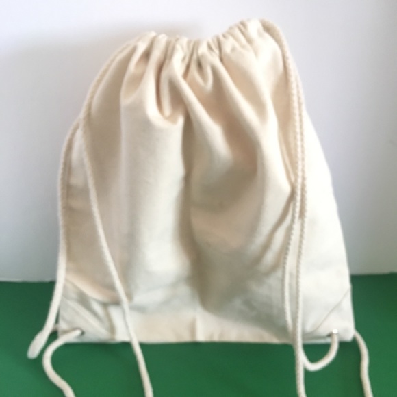 Hand painted Small canvas draw string bag - Picture 3 of 5